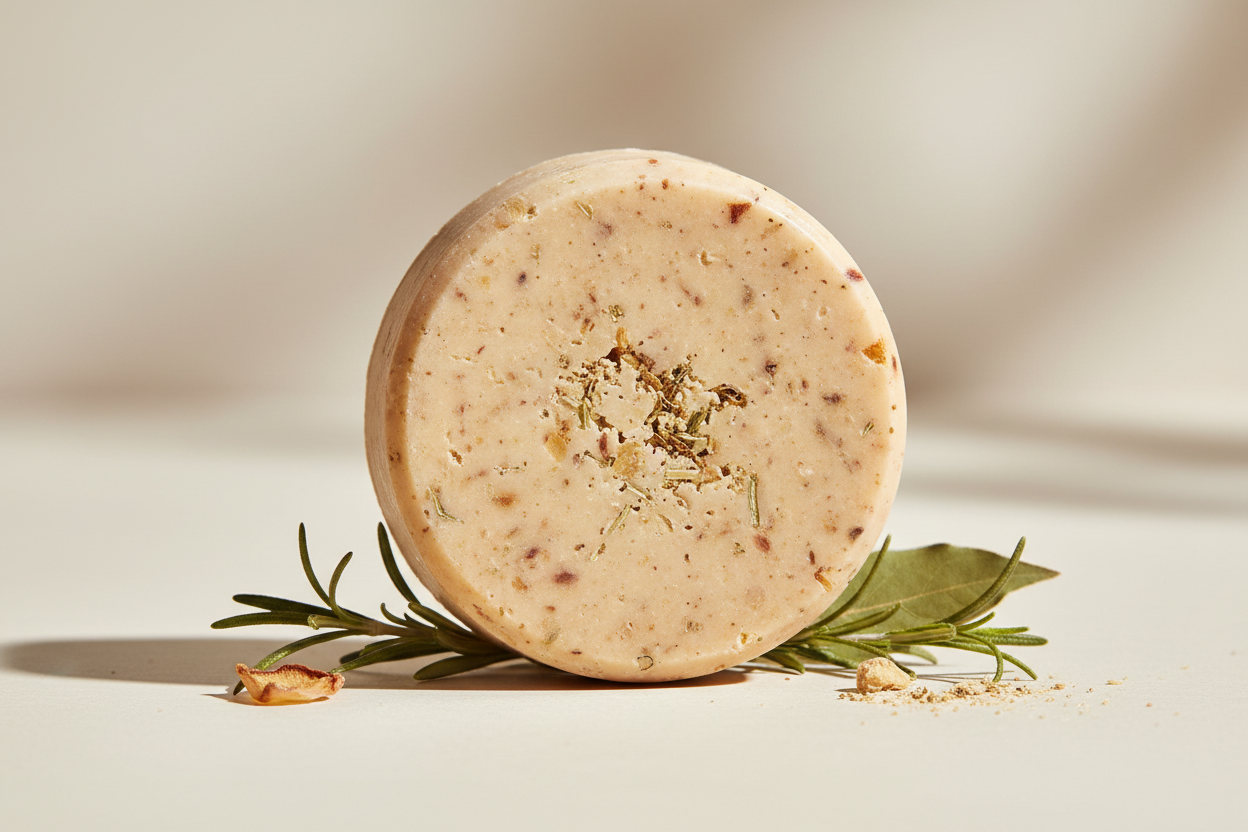 Shampooing oignon, format shampooing, solide, rond